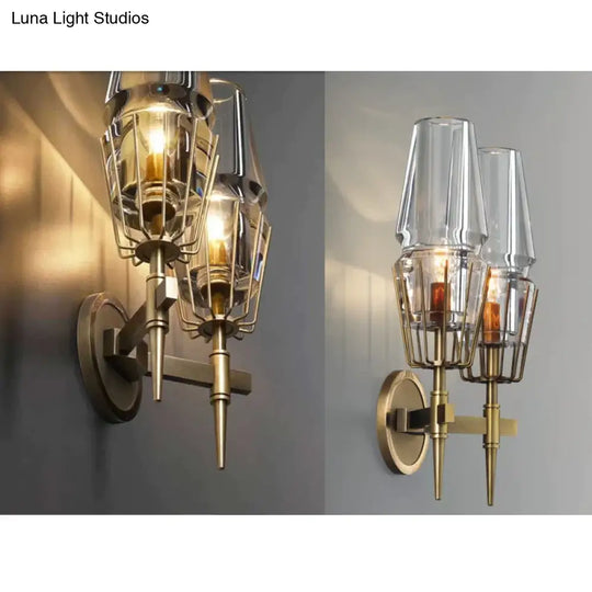 Modern Crystal Wall Lights Personality Villa Hotel Copper Lamps