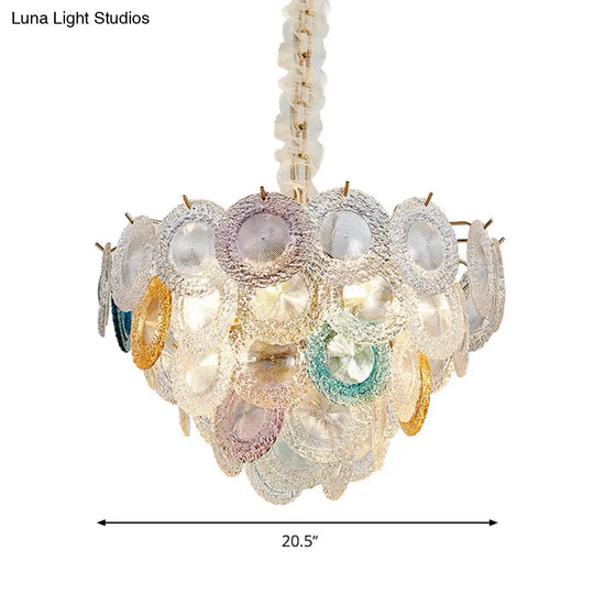 Modern Cut Crystal Conical Chandelier Pendant Light With 12 Bulbs Brass Suspension - 20.5/25.5 Wide