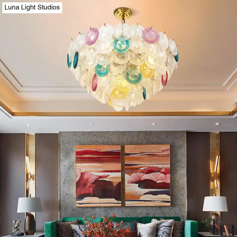 Modern Cut Crystal Conical Chandelier Pendant Light With 12 Bulbs Brass Suspension - 20.5/25.5 Wide