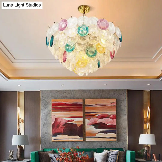 Modern Cut Crystal Conical Chandelier Pendant Light With 12 Bulbs Brass Suspension - 20.5/25.5 Wide