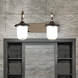 Modern Cylinder Wall Mount Lamp With Double/Triple Bulbs White Glass Vanity Light For Mirrors -