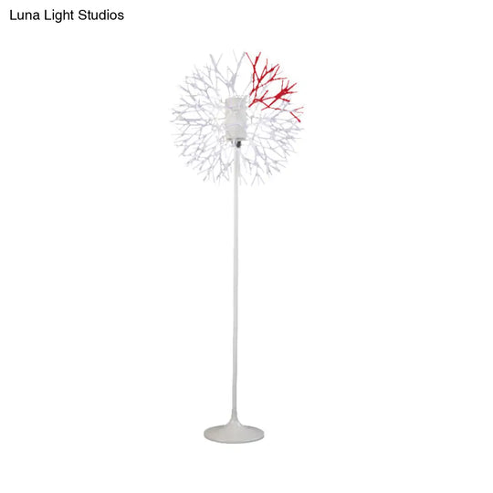Modern Dandelion-Shaped Floor Lamp - Sleek Metal Design 1 Head Radiates Romantically In White For