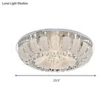 Modern Dome Crystal Ball Flush Light - 19.5’/23.5’ Wide Led Ceiling Lamp