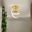 Modern Dual Loop Flush Mount Led Ceiling Light In Black/Gold - Warm/White Gold / White