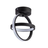 Modern Dual Loop Flush Mount Led Ceiling Light In Black/Gold - Warm/White