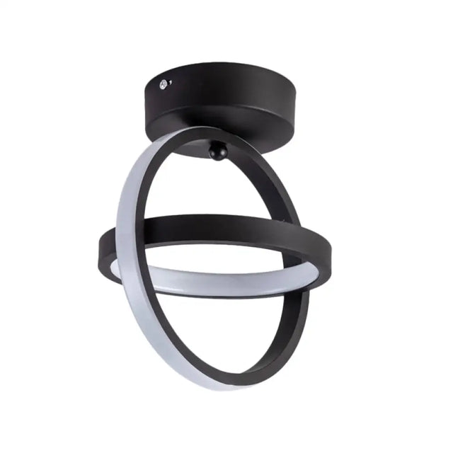 Modern Dual Loop Flush Mount Led Ceiling Light In Black/Gold - Warm/White