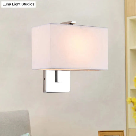 Modern Fabric Led Wall Sconce In Chrome - Stylish Lighting For Living Room