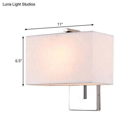 Modern Fabric Led Wall Sconce In Chrome - Stylish Lighting For Living Room