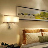 Modern Fabric Led Wall Sconce Lighting With Adjustable Spotlight Chrome Finish / C