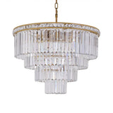 Modern Faceted Optical Crystal Chandelier Light With 6 Brass Lights - 19.5/23.5 Wide