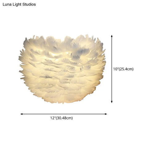 Modern Feather Wall Mount Lamp: Romantic & Cozy Sconce Lighting For Bedroom