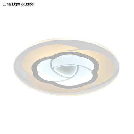 Modern Floral Flushmount Led Ceiling Light In Warm/White 16’/19.5’/23.5’ Wide