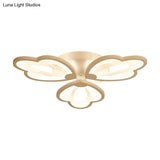 Modern Floral Led Ceiling Light With Acrylic Shade And 3/5/9 Lights In White/Warm/Natural Tone -