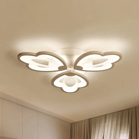 Modern Floral Led Ceiling Light With Acrylic Shade And 3/5/9 Lights In White/Warm/Natural Tone -