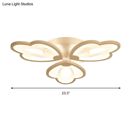 Modern Floral Led Ceiling Light With Acrylic Shade And 3/5/9 Lights In White/Warm/Natural Tone -