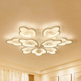 Modern Floral Led Ceiling Light With Acrylic Shade And 3/5/9 Lights In White/Warm/Natural Tone -
