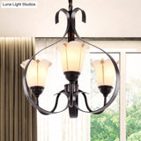 Modern Floral Suspension Lamp: Milk Glass Chandelier With 3/5/8 Red Brown Heads