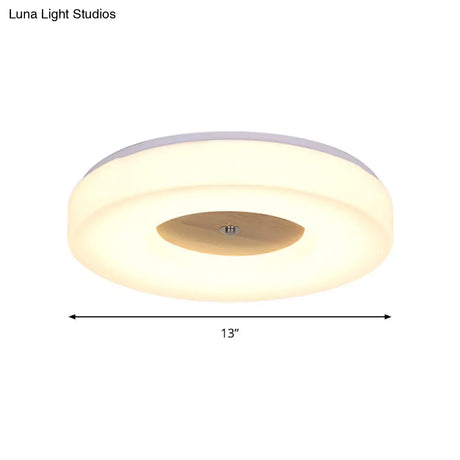 Modern Flush Ceiling Light - Wood And Acrylic Construction Led 8’/13’/15’/19’ Wide Warm