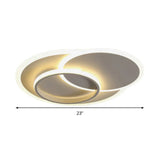 Modern Flush Mount Led Ceiling Lamp For Bedrooms - 19/23 Wide Stepless Dimming Remote Control White