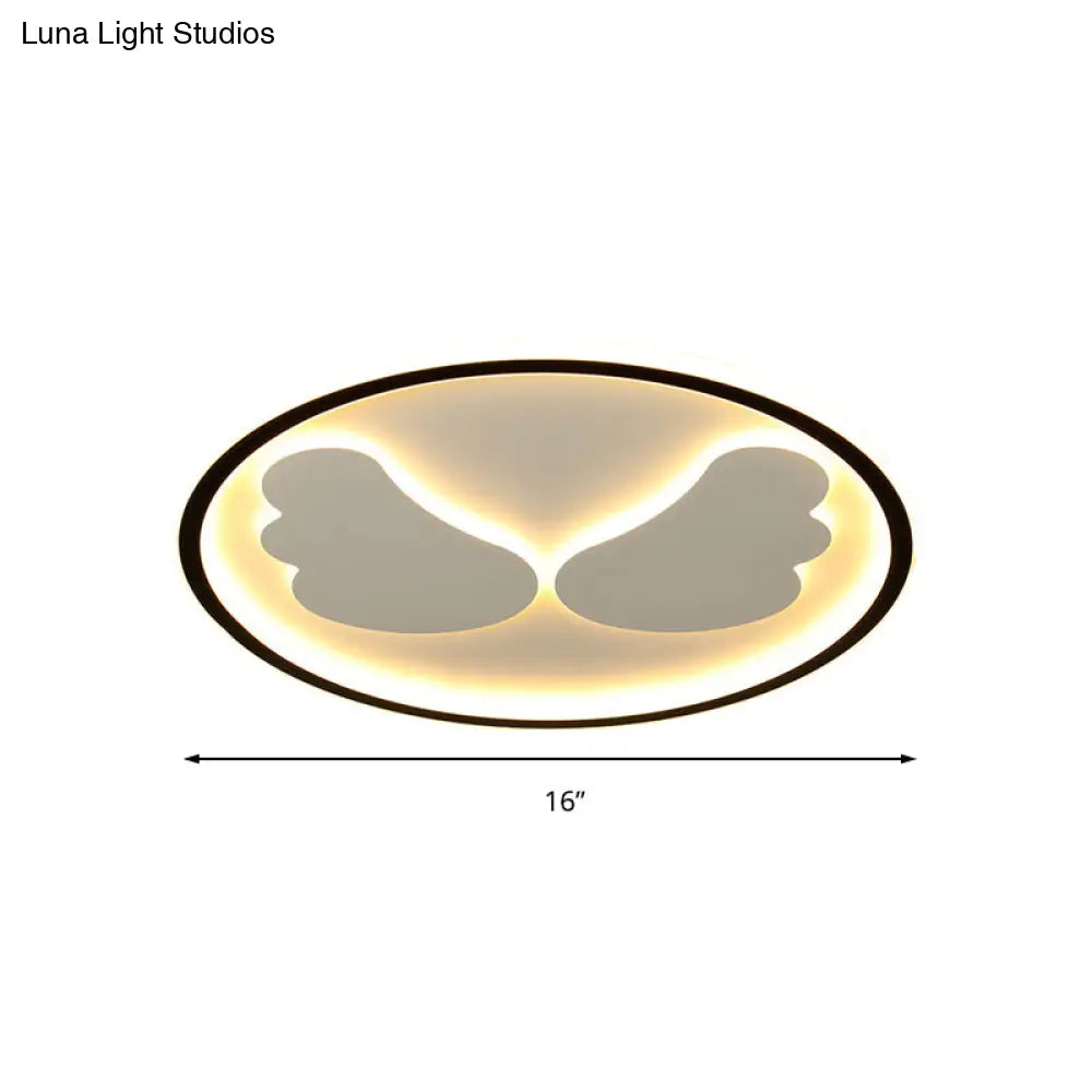 Modern Flush Mount Led Ceiling Light With Black Ring Acrylic Lamp For Kitchen
