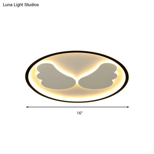 Modern Flush Mount Led Ceiling Light With Black Ring Acrylic Lamp For Kitchen
