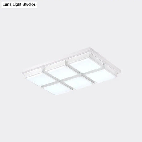 Modern Flush Mount Light With Acrylic Panels - Black/White 6/9 Lights Warm/White Living Room
