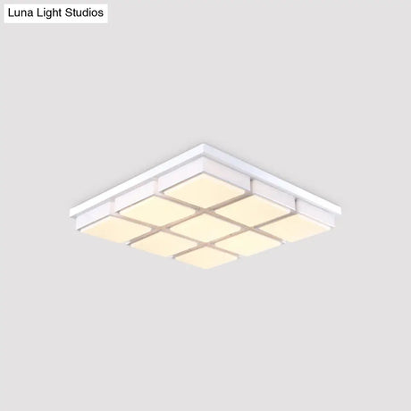 Modern Flush Mount Light With Acrylic Panels - Black/White 6/9 Lights Warm/White Living Room