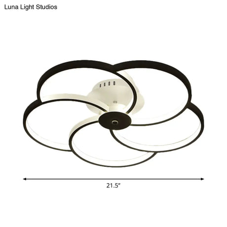 Modern Flushmount Floweret Led Ceiling Light Fixture 18’/21.5’/32’ Metal Design In Warm/White