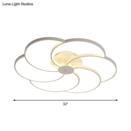 Modern Flushmount Floweret Led Ceiling Light Fixture 18’/21.5’/32’ Metal Design In Warm/White