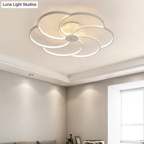 Modern Flushmount Floweret Led Ceiling Light Fixture 18’/21.5’/32’ Metal Design In Warm/White