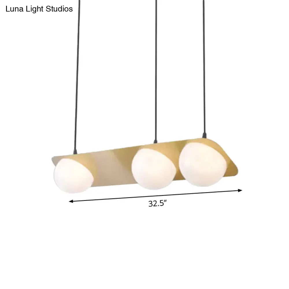 Modern Frosted White Glass Chandelier With Gold Finish - V/Z/Horizontal Pendant Ceiling Light