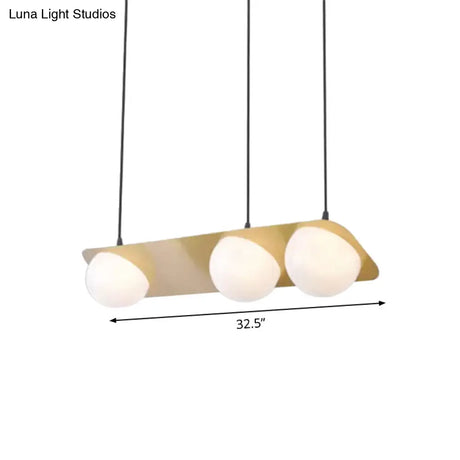 Modern Frosted White Glass Chandelier With Gold Finish - V/Z/Horizontal Pendant Ceiling Light