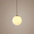 Modern Frosted White Glass Pendant Light For Dining Room With Global Suspension - 1 Bulb / 6’