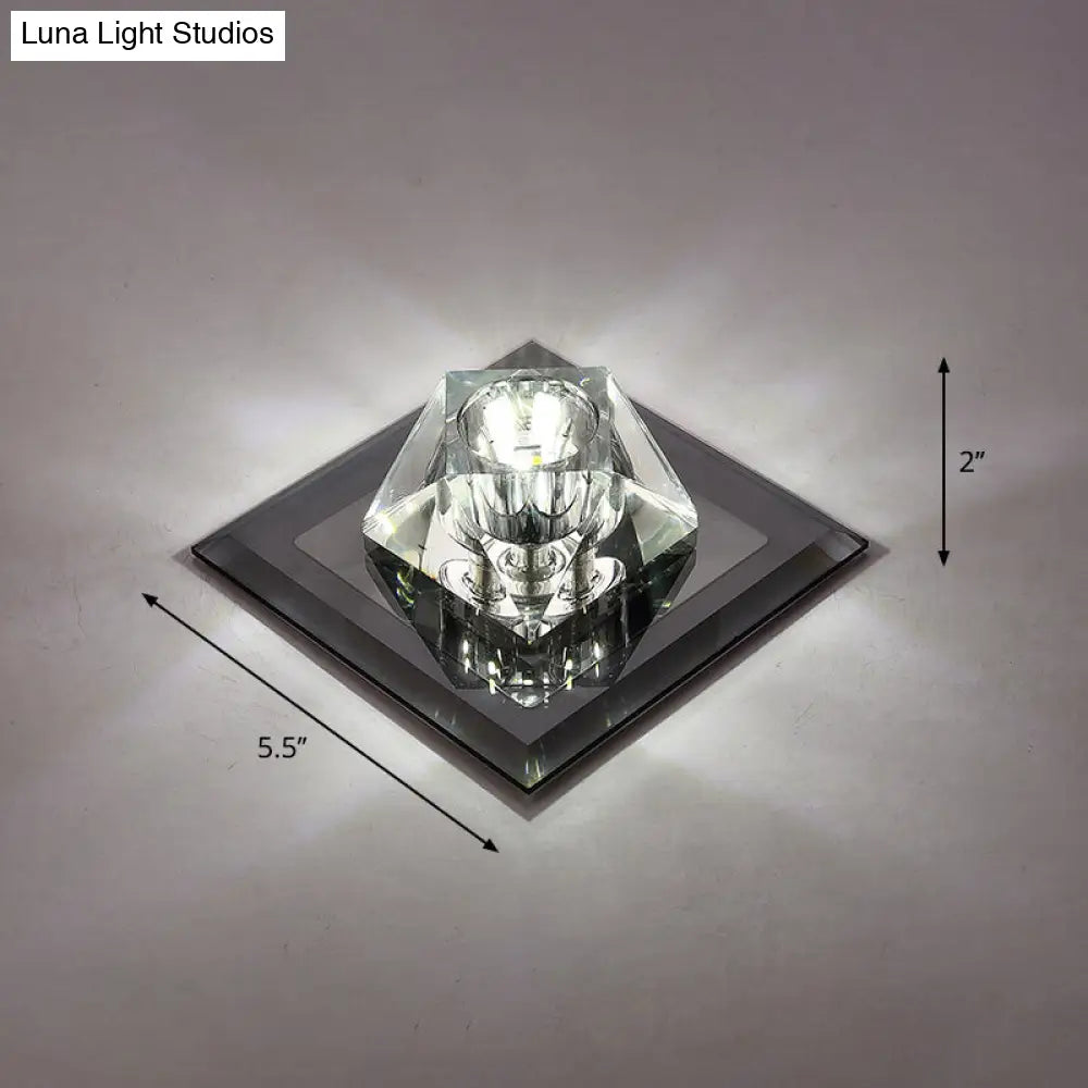 Modern Gemstone Ceiling Light With Crystal Accents And Led Lighting For Corridors Black / White