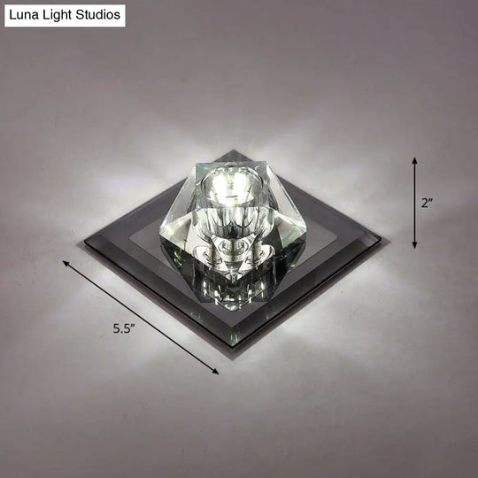 Modern Gemstone Ceiling Light With Crystal Accents And Led Lighting For Corridors Black / White
