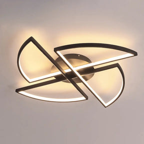 Modern Geometric Acrylic Led Flush Mount Ceiling Light In Black - Warm/White Wide Sizes / 18’ Warm