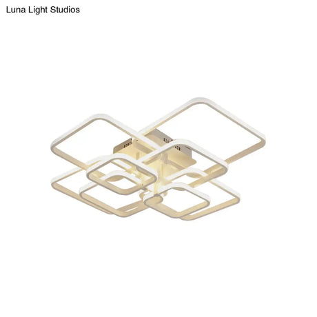 Modern Geometric Flush Light Acrylic Led Ceiling - 4/6/8 Lights Warm/White