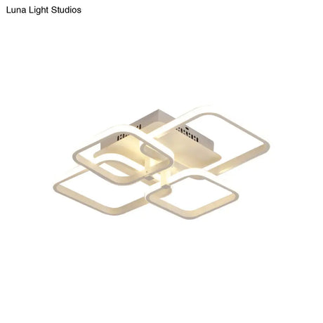Modern Geometric Flush Light Acrylic Led Ceiling - 4/6/8 Lights Warm/White