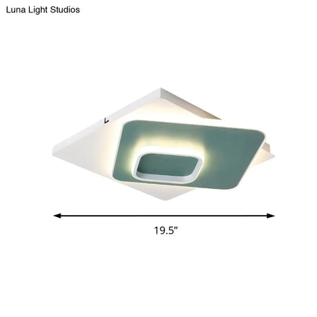 Modern Geometric Flush Nordic Metal & Acrylic Integrated Led Ceiling Light