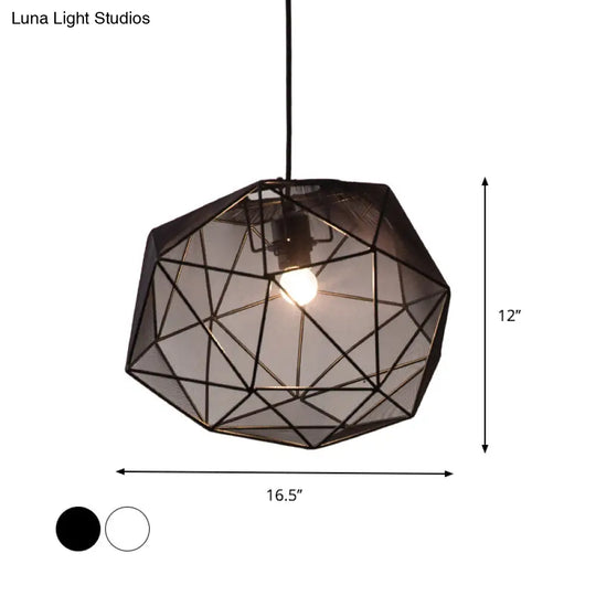 Modern Geometric Bedroom Pendant In Black/White - Sleek Hanging Lighting Fixture