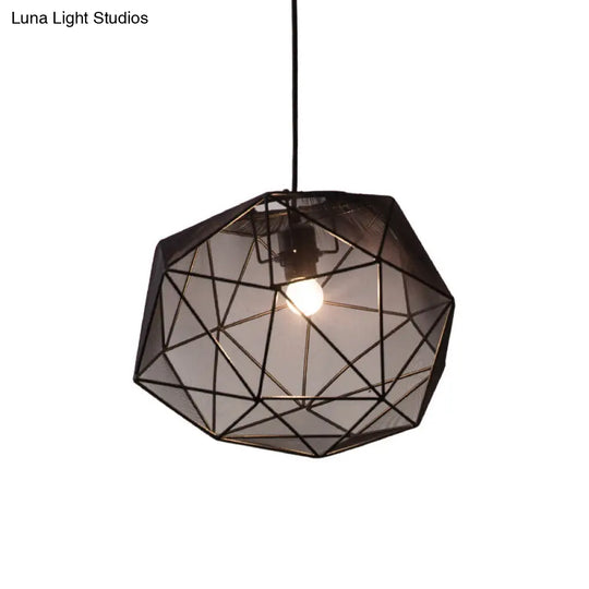 Modern Geometric Bedroom Pendant In Black/White - Sleek Hanging Lighting Fixture