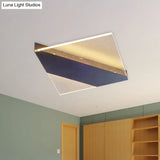 Modern Geometric Led Ceiling Lamp - Black/White/Gold Flush Mount For Bedroom White/Warm Light