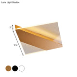 Modern Geometric Led Ceiling Lamp - Black/White/Gold Flush Mount For Bedroom White/Warm Light