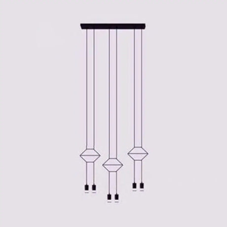 Modern Geometric Metal Ceiling Light - Black Suspension Pendant With 2/4/6 Lights 6 /