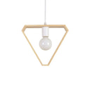 Modern Geometric Pendant Light With Wooden Frame - Single-Bulb Suspension Fixture Wood / Triangle