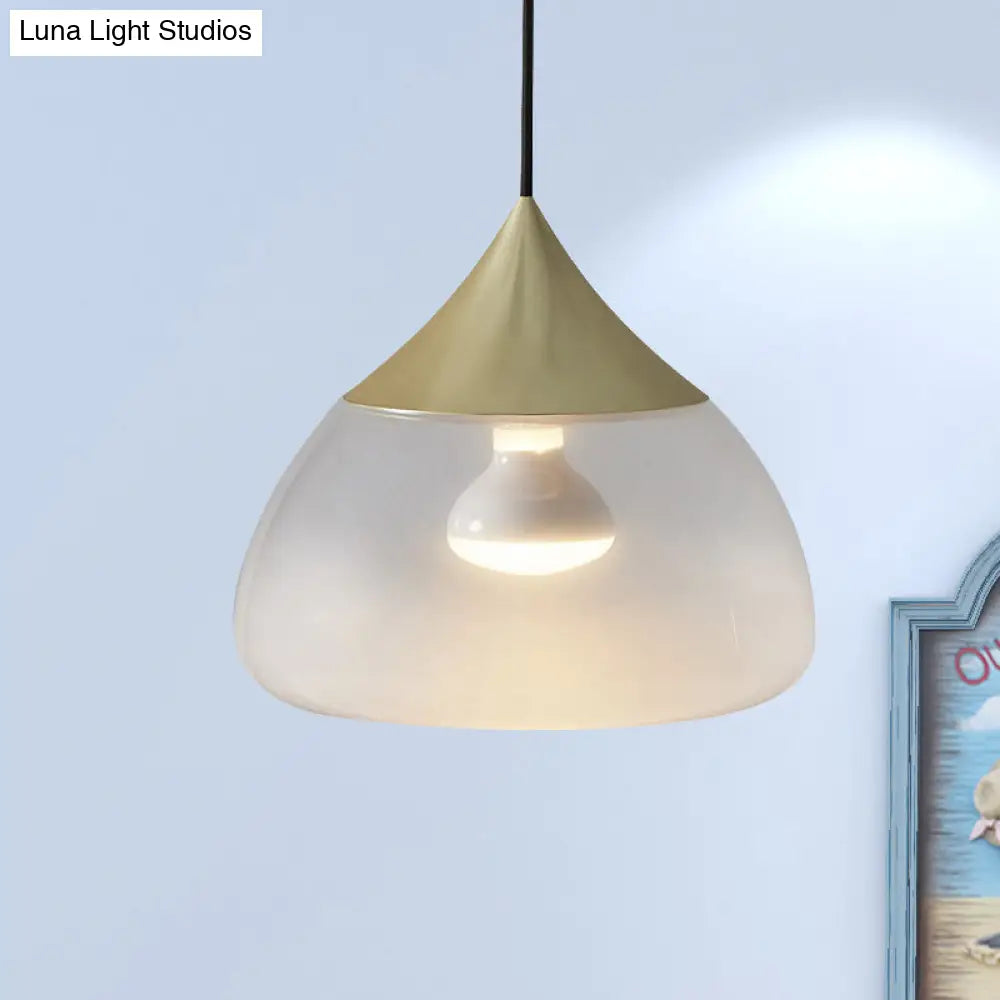 Modern Glass Pendant Light - Stout 1-Light Chrome/Gold/Rose Gold Hanging Design