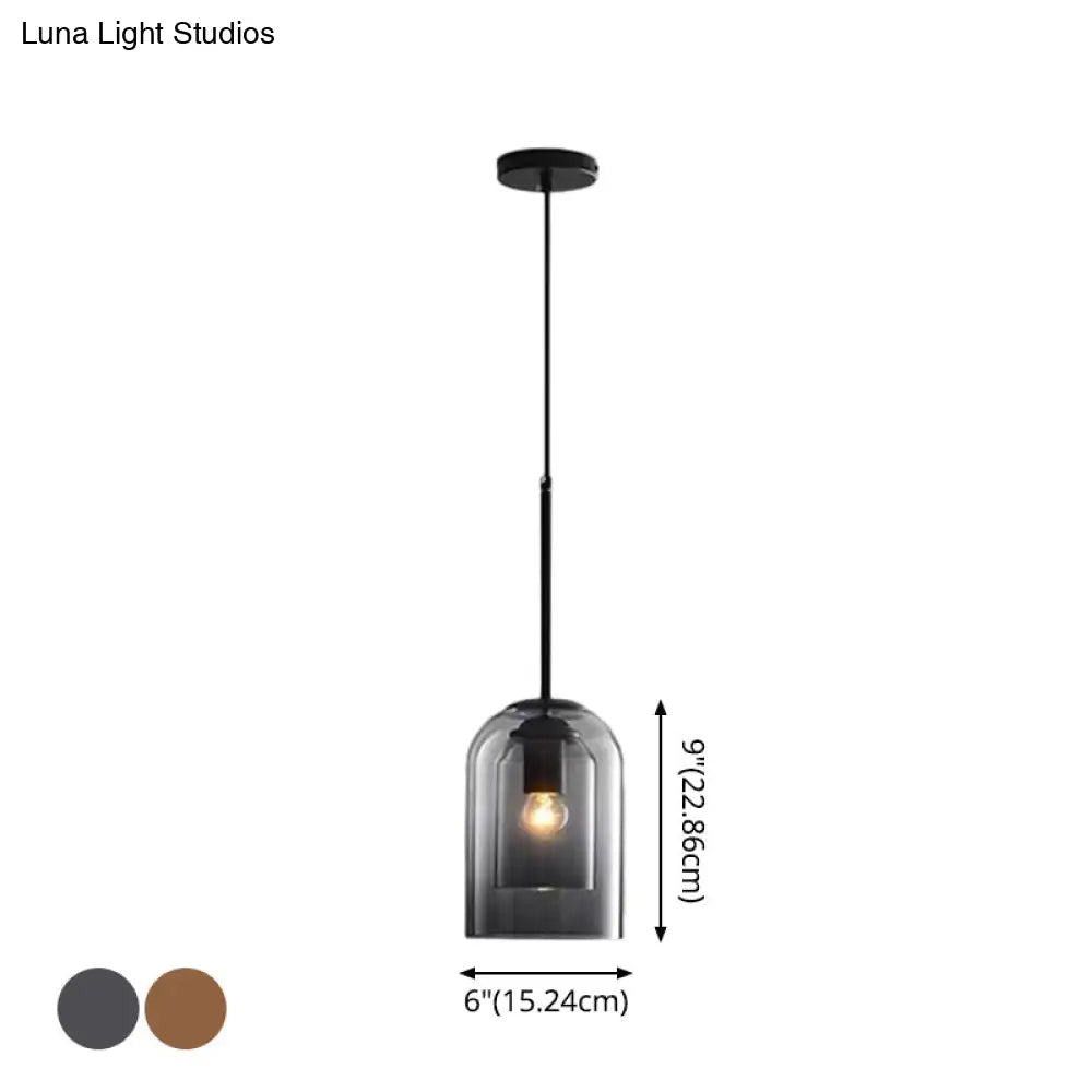 Modern Glass Pendant Ceiling Light For Bedroom - Bell Hanging Lamp