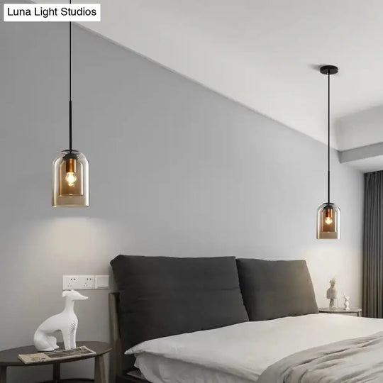Modern Glass Pendant Ceiling Light For Bedroom - Bell Hanging Lamp