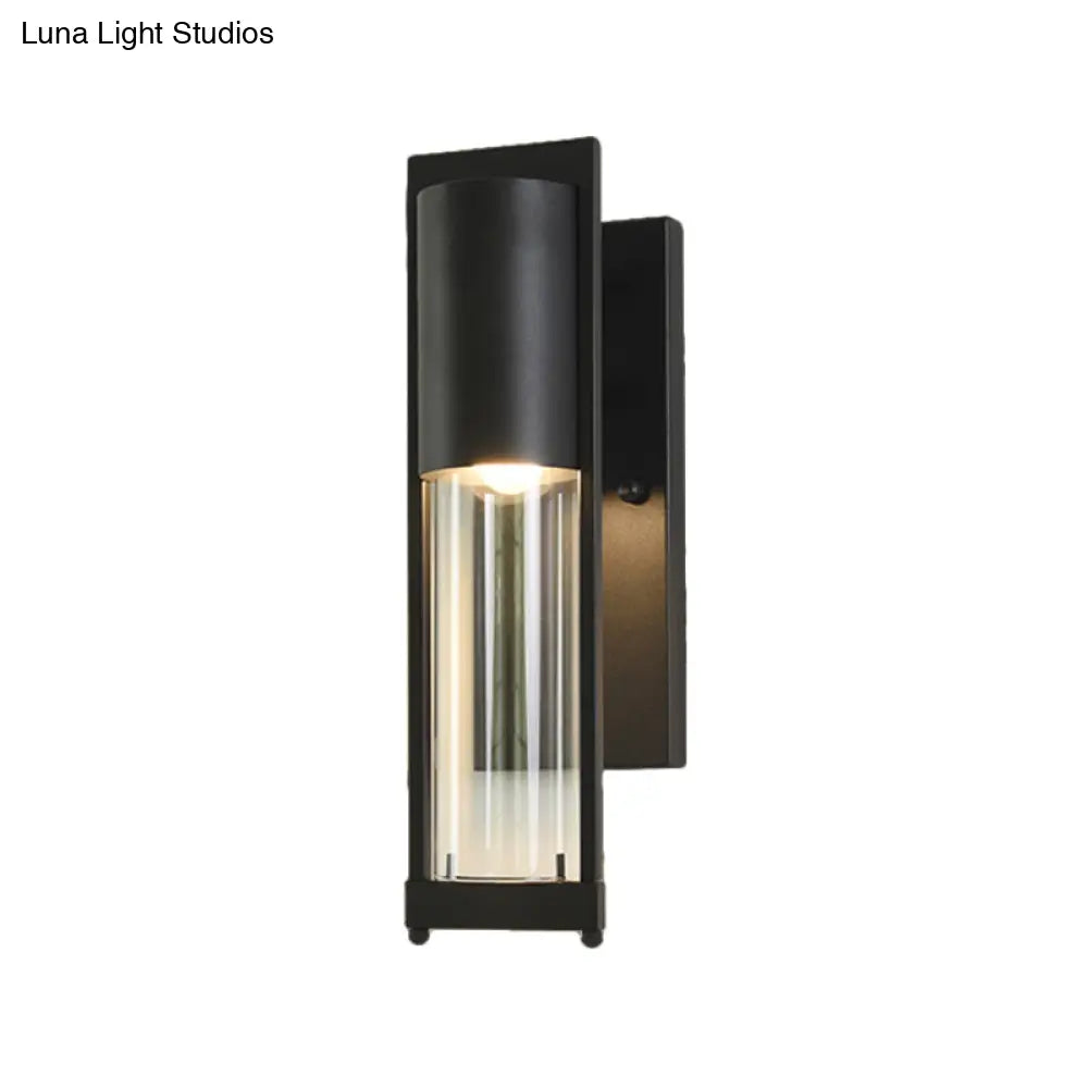 Modern Glass Black/Brass Wall Sconce With 1 Head For Industrial Style Flush Mount