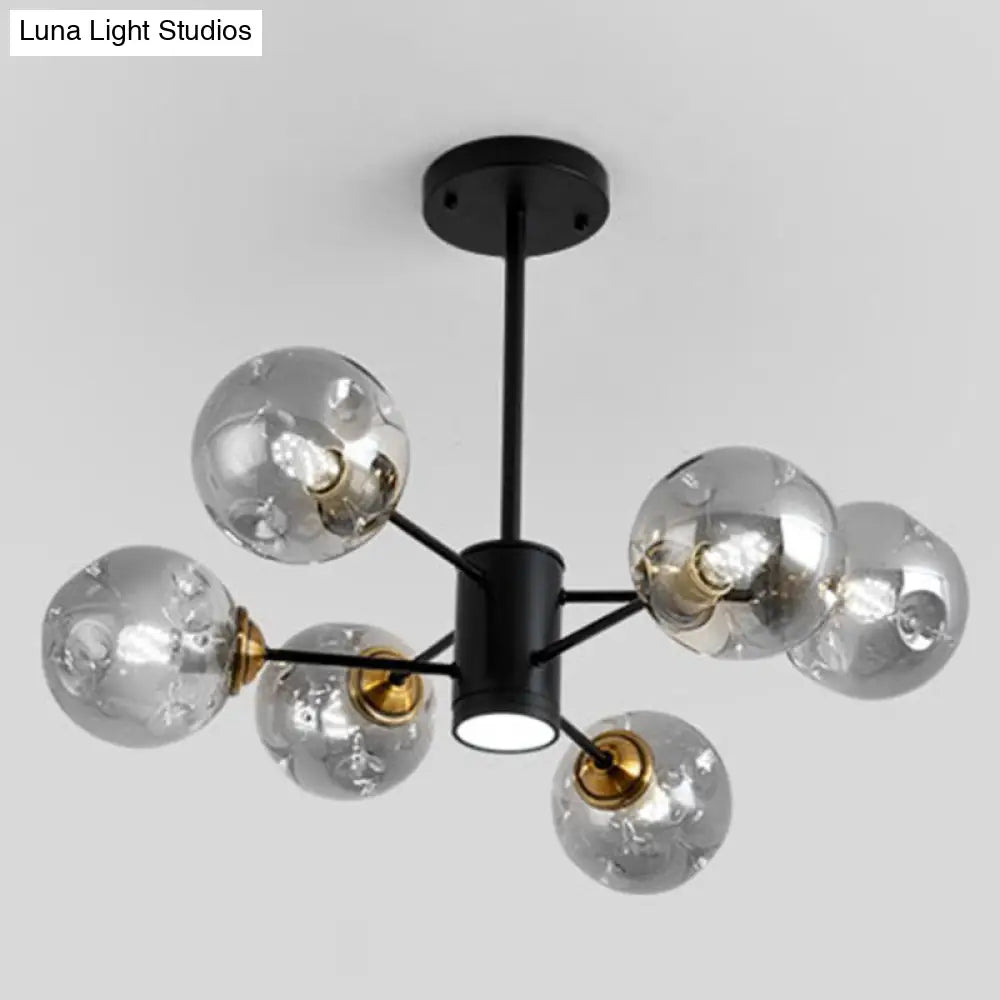 Modern Glass Bubble Chandelier Pendant Lights For Bedroom 6 / Smoke Gray